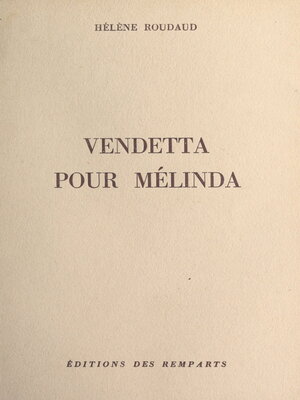 cover image of Vendetta pour Mélinda